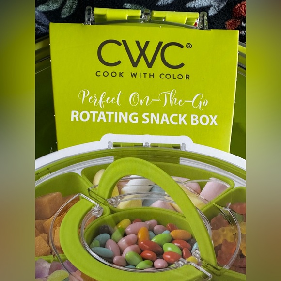 CWC Green Rotating Lazy Susan Snack Box - Picture 2 of 6